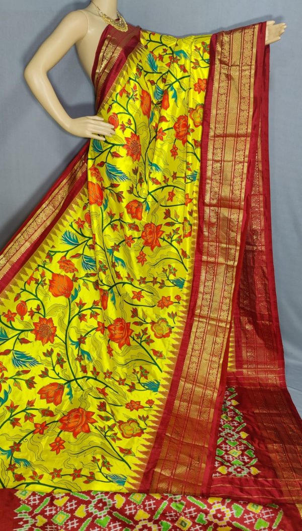 Chanderi Double Ikkat Saree