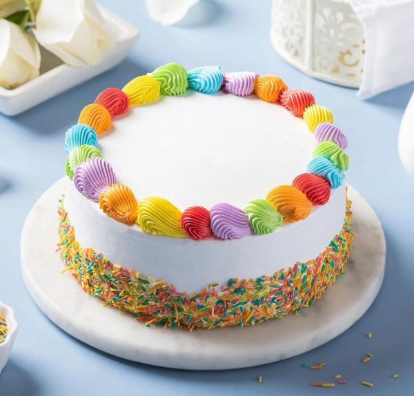 Rainbow Theme Vanilla Cake