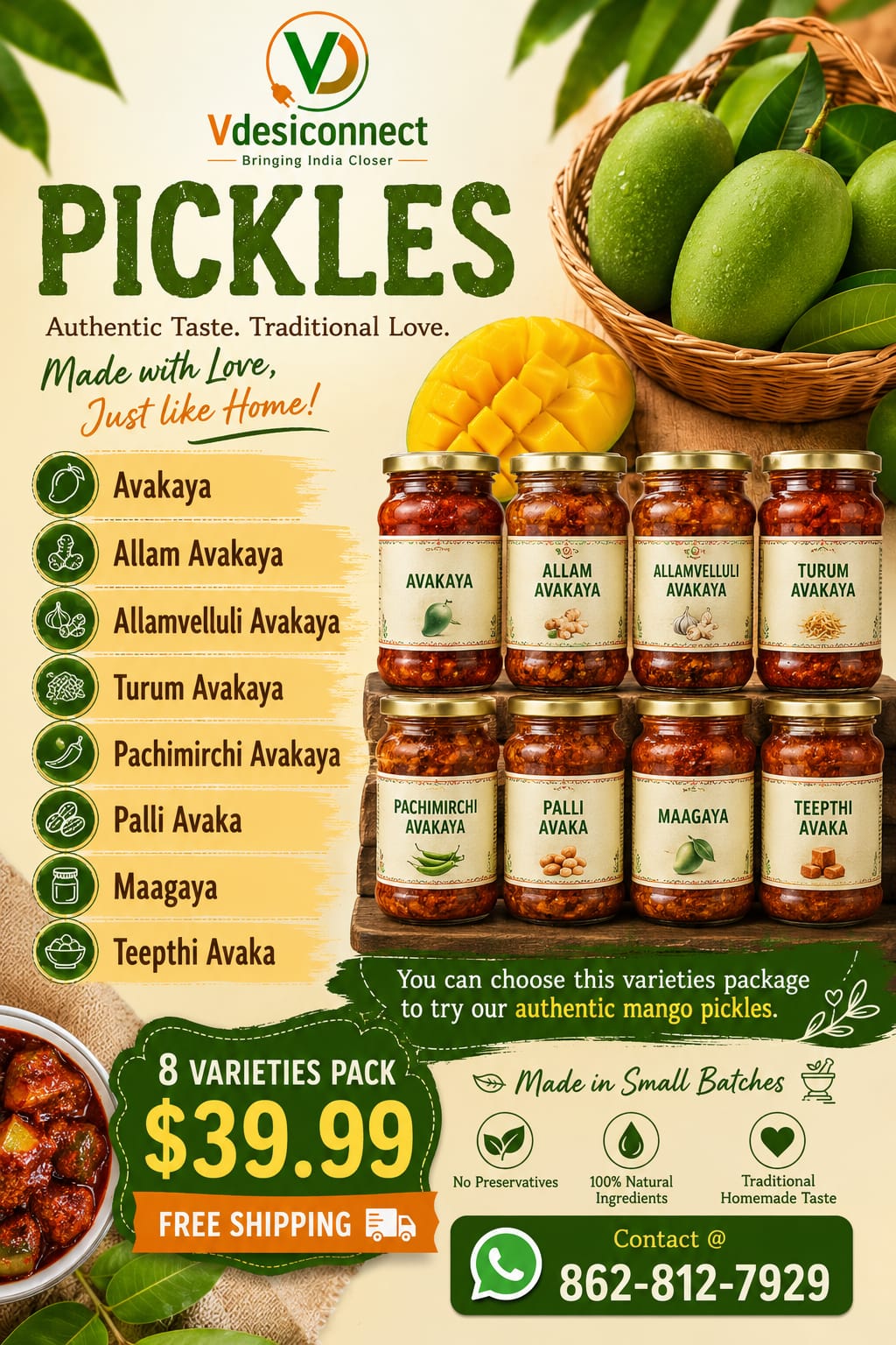 8 Verities Of Mango Pickles