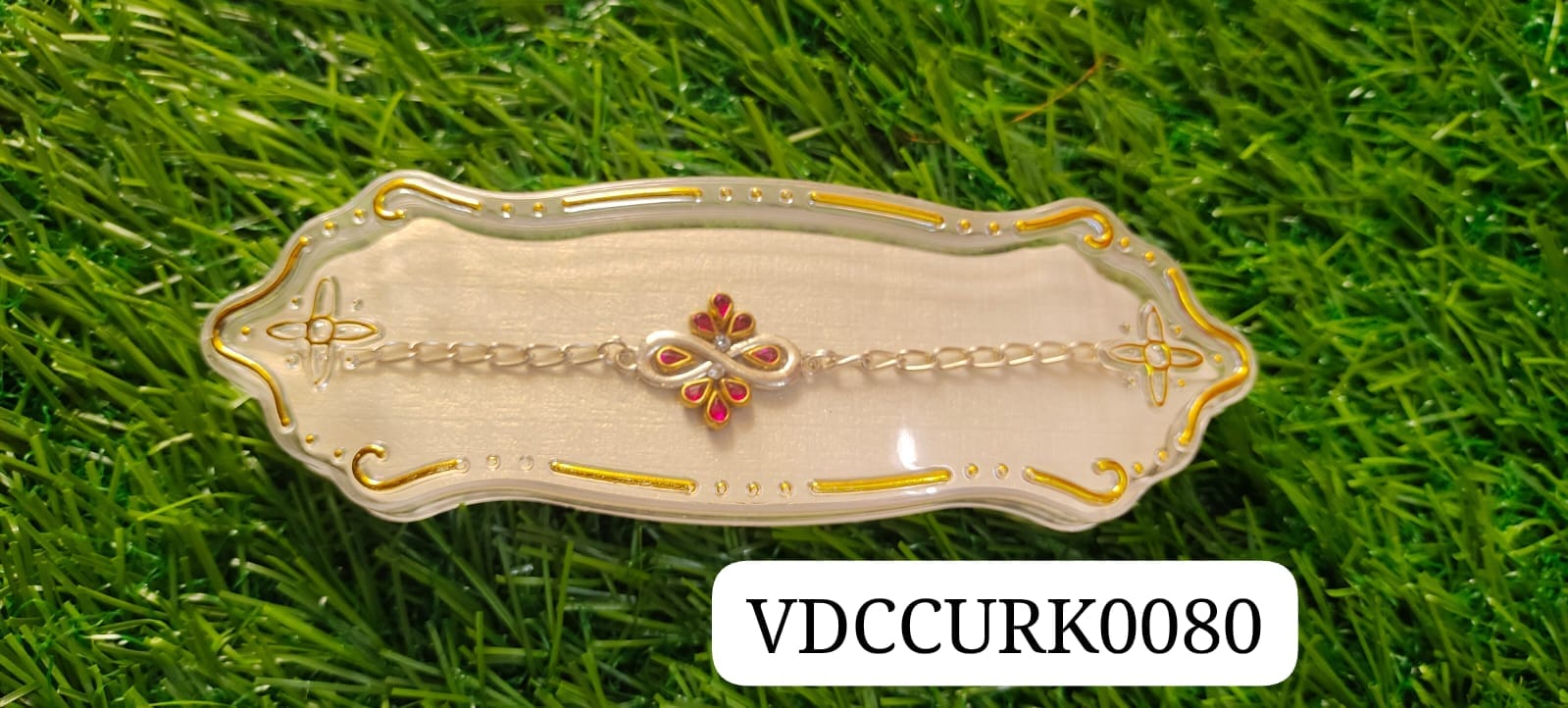 Silver with Pendant Rakhi - Handcrafted