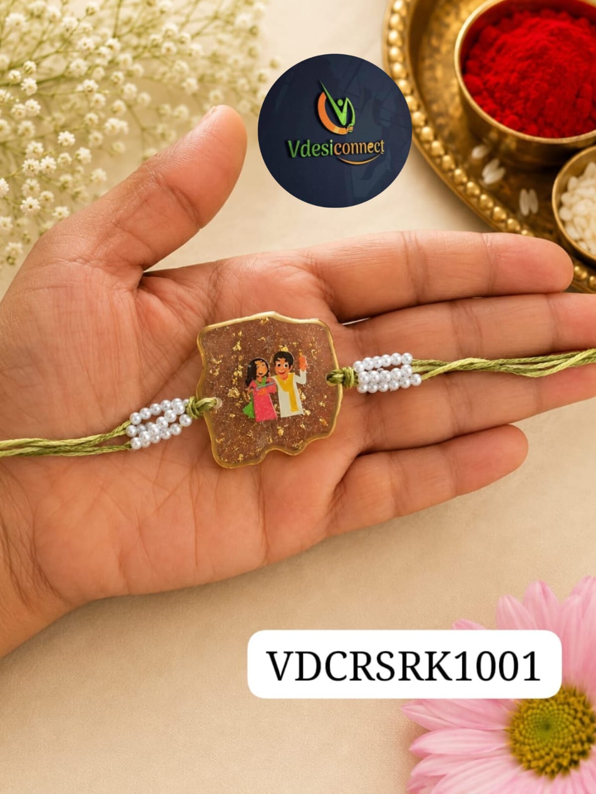 Sparkling Resin Rakhi-Handcrafted