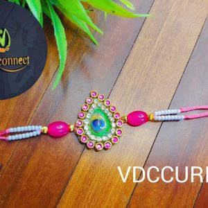 Peacock With Beads Rakhi-Handcrafted to India