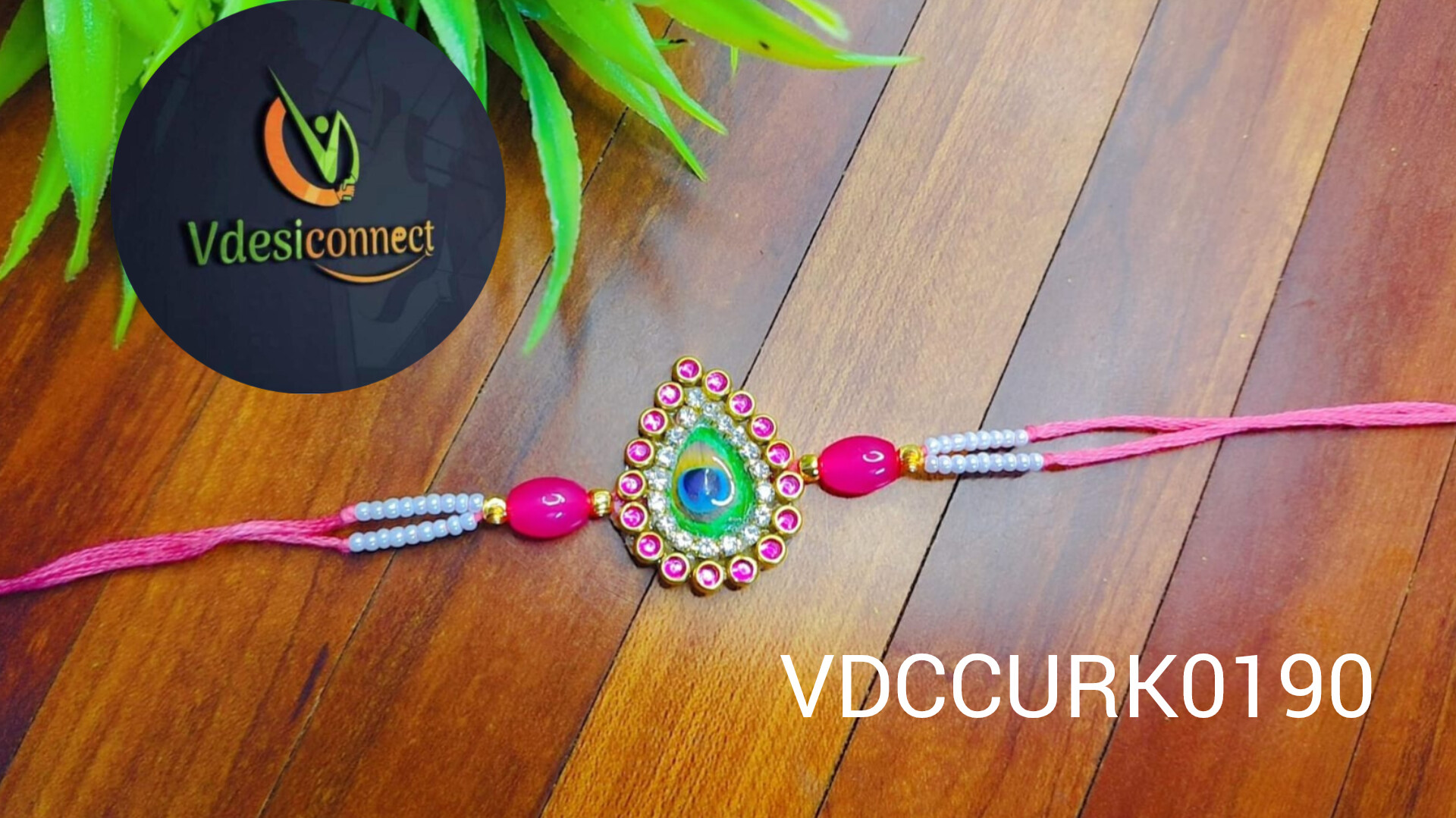 Peacock With Beads Rakhi-Handcrafted to India
