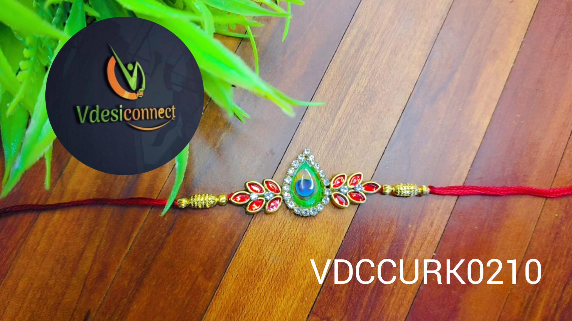 Peacock with stones Rakhi-Handcrafted
