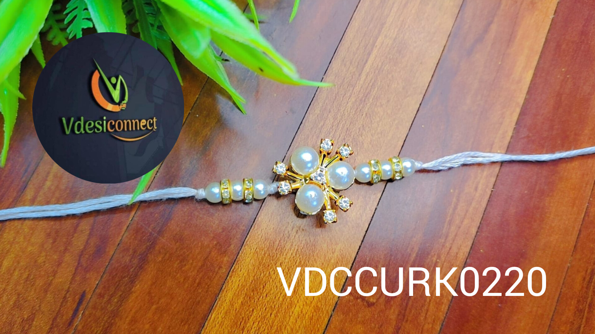 Premium Beautiful pearls with stones Rakhi-Handcrafted