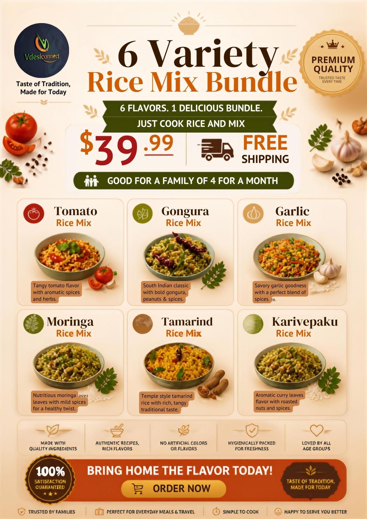 6 Variety Rice Mix Bundle Pack
